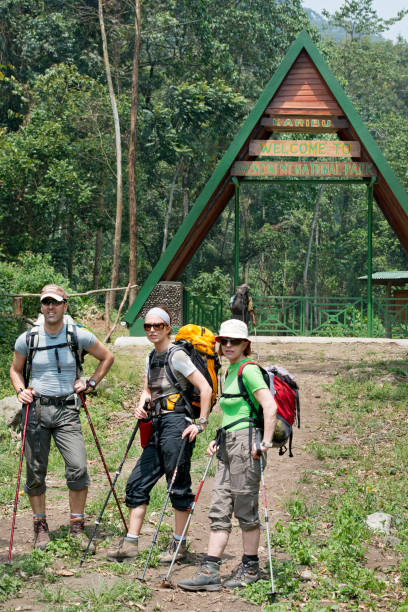 Entry gate of Rwenzori with trekkers at the Front