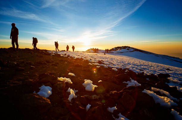 A group of hikers on Mount Kilimanjaro