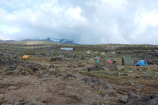 Shira camp On the slope of the Kilimandjaro at 4000 m of altitude