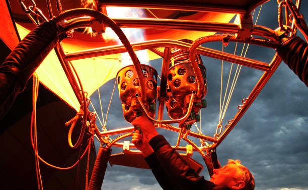 Starting up a hot air balloon